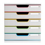 Module De Classement Modulo Black Office 5 Tiroirs Fermés - Blanc/arlequin - Exacompta