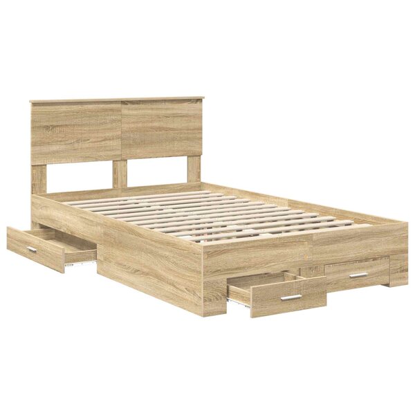 vidaXL Cadre de lit Chêne Sonoma 120 x 200 cm Bois d'ingénierie