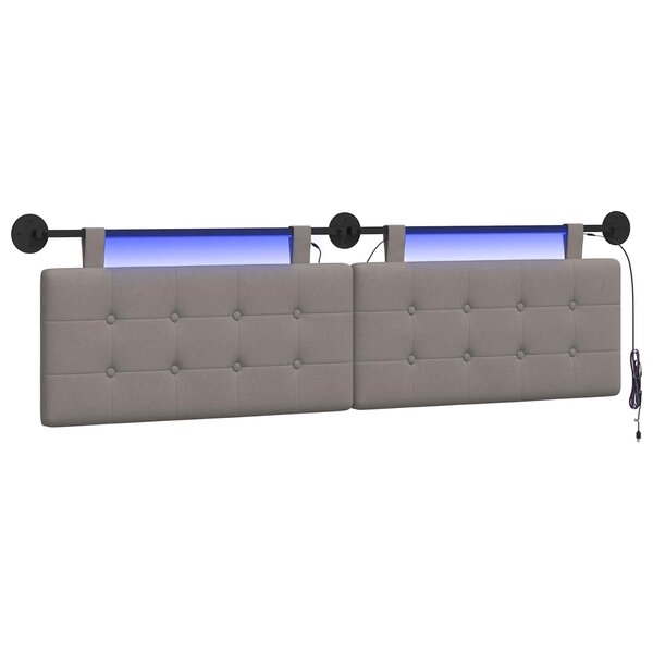 vidaXL Tête de lit suspendue Taupe Tissu