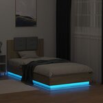 vidaXL Cadre de lit tête de lit et lumières LED chêne sonoma 75x190 cm