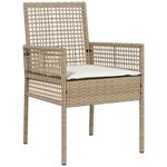 vidaXL Ensemble de jardin 5 pièces avec coussins en rattan beige