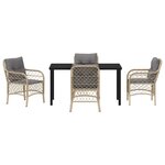 vidaXL Ensemble de salle à manger pour jardin 5 Pièces Beige polyrotin