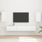 vidaXL Ensemble meuble TV 5 Pièces Blanc brillant Bois d'ingénierie