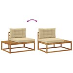 vidaXL Ensemble de canapés d'extérieur avec coussin Naturel et Beige
