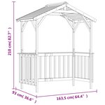 vidaXL Abri de barbecue 163 5x93x210 cm Bois de pin imprégné