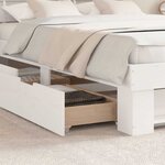 vidaXL Cadre de lit avec tiroir Blanc 160 x 200 cm Bois massif en pin