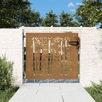 vidaXL Portail de jardin 85x75 cm acier corten design de bambou