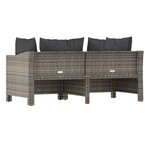 vidaXL Salon de jardin 2 Pièces avec coussins Gris Résine tressée