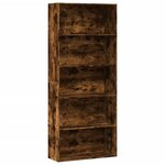 vidaXL Bibliothèque chêne fumé 80x30x189 cm bois d'ingénierie