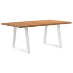vidaXL Table à manger avec bord naturel 180x100x74cm bois massif chêne
