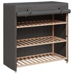 vidaXL Armoire à chaussures avec housse Gris 79x40x80 cm Tissu