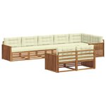 vidaXL Ensemble de canapés d'extérieur 8 Pièces Naturel et Crème