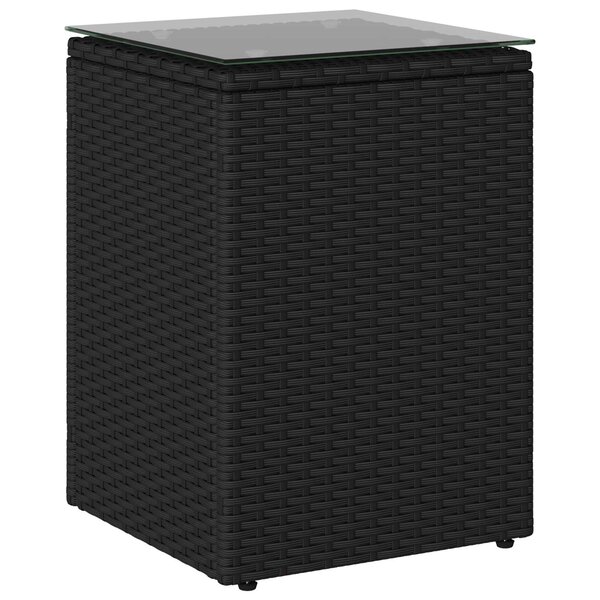 vidaXL Table d'appoint Noir 35 x 35 x 50 cm polyrotin