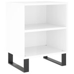 vidaXL Tables de chevet 2Pièces blanc brillant 40x30x50cm bois ingénierie