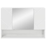 vidaXL Armoire Miroir de Salle de Bain Blanc brillant 80 x 17 x 55 cm