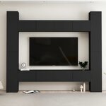 vidaXL Ensemble de meubles TV 8 Pièces Noir Aggloméré