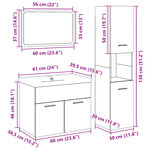 vidaXL Ensemble de meubles de salle de bain 4 Pièces chêne sonoma