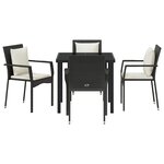 vidaXL Ensemble de salle à manger pour jardin 5 Pièces Noir Poly rotin