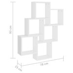 vidaXL Étagère cube murale Blanc 78x15x93 cm Aggloméré
