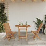 vidaXL Ensemble bistro pliant 3 pièces en bois de teck massif