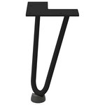 vidaXL Pieds en épingle à cheveux pour table basse 4 pièces Noir 20 cm Acier massif