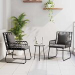 vidaXL Ensemble de salle à manger pour jardin 3 Pièces Noir  Anthracite