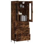 vidaXL Buffet haut Chêne fumé 69 5x34x180 cm Bois d'ingénierie