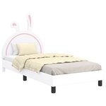 vidaXL Cadre de lit pour enfants avec tête de lit Blanc 90 x 200 cm PU