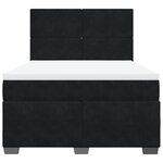 vidaXL Sommier à lattes de lit avec matelas Noir 140x200 cm Velours