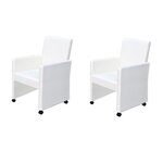vidaXL Chaises à manger lot de 2 blanc similicuir