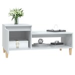 vidaXL Table basse Blanc brillant 100x50x45 cm Bois d'ingénierie