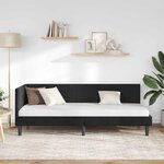 vidaXL Cadre de lit d'angle Noir 80 cm x 200 cm Velours
