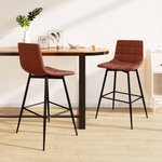 vidaXL Tabourets de bar lot de 2 marron clair similicuir