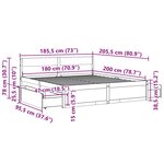 vidaXL Cadre de lit sans matelas cire marron 180x200cm bois pin massif