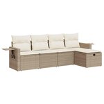 vidaXL Salon de jardin avec coussins 5 Pièces beige résine tressée