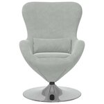 vidaXL Fauteuil œuf Gris clair 63 x 73 x 90 cm Velours