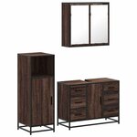vidaXL Ensemble de meubles de salle de bain 3 Pièces Chêne marron