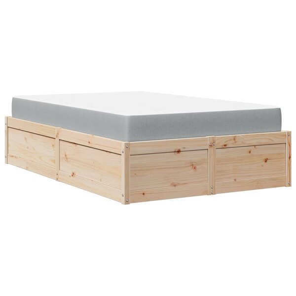 vidaXL Lit avec matelas 120x190 cm bois massif de pin