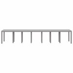 vidaXL Table de jardin pour repas Gris clair 400 x 100 x 73 cm