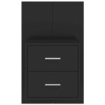 vidaXL Table de chevet murale Noir