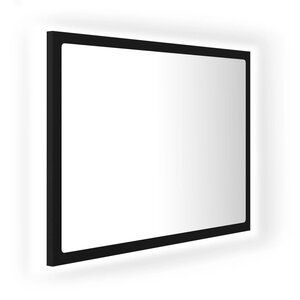 Miroir à led de salle de bain 60 x 8 5 x 37 cm acrylique noir 02_0006996