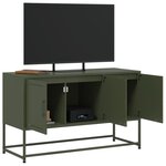 vidaXL Meuble TV vert olive 100 5x39x60 5 cm acier