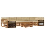 vidaXL Ensemble de canapés d'extérieur 8 pc Naturel et Beige