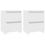 vidaXL Tables de chevet 2 Pièces Blanc 30x30x40 cm Bois d'ingénierie