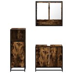 vidaXL Ensemble de meubles de salle de bain 3 Pièces Chêne fumé