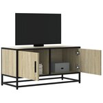 vidaXL Meuble TV chêne sonoma 80x34 5x40 cm bois d'ingénierie et métal