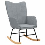 vidaXL Chaise à bascule avec tabouret Gris clair Tissu