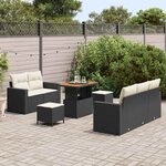 vidaXL Ensemble de canapé de jardin 8 Pièces Noir et Crème polyrotin