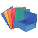 Chemise 3 rabats SANS élastique carte lustrée 24 x32 cm Jaune x 25 EXACOMPTA