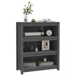 vidaXL Bibliothèque Gris 80x35x97 cm Bois de pin massif